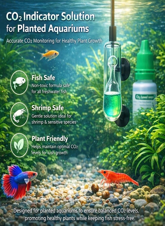 VAYINATO 2 Pcs 15ML Planted Aquarium CO₂ Indicator Solution for CO₂ Glass Drop Checker - Accurate CO₂ Level Monitoring for Planted Fish Tanks - Image 2